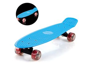 4251777203224 - Spielwerk® Retro Skateboard Blau Rot mit LED