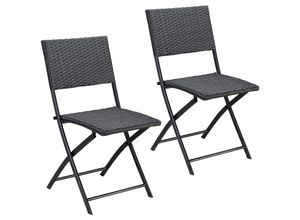 4251779107063 - CASARIA® Polyrattan Klappstuhl 2er Set 120kg Belastbarkeit Platzsparend Klappbar Leicht Tragbar Wetterfest Garten Terrasse Balkon Camping Stuhl Sessel