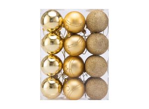 4251779109203 - CASARIA® Christbaumkugeln Ø 6cm Kunststoff matt glänzend Christbaumschmuck Anhänger Weihnachtsbaumkugeln Weihnachtsdeko Weihnachtsbaum Gold 24er Set