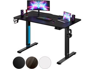 4251779110728 - Höhenverstellbarer Schreibtisch mit Tischplatte Elektrisch lcd- Display 73-118cm Stahlgestell Büro Gaming Computertisch 110cm Schwarz - Casaria