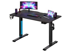 4251779110735 - Höhenverstellbarer Schreibtisch mit Tischplatte Elektrisch lcd- Display 73-118cm Stahlgestell Büro Gaming Computertisch 110cm Braun - Casaria