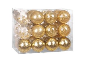 4251779110964 - Weihnachtskugeln transparent mit Füllung Christbaumschmuck Christbaumkugeln Weihnachtsdeko Kugeln 7cm Gold - Casaria