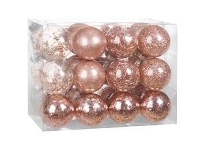 4251779111015 - Weihnachtskugeln transparent mit Füllung Christbaumschmuck Christbaumkugeln Weihnachtsdeko Kugeln 6cm Roségold - Casaria