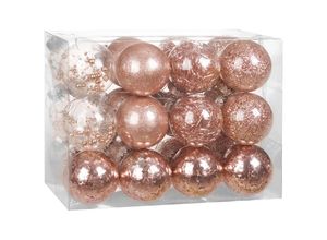 4251779111022 - Weihnachtskugeln transparent mit Füllung Christbaumschmuck Christbaumkugeln Weihnachtsdeko Kugeln 7cm Roségold - Casaria