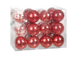 4251779111046 - Weihnachtskugeln transparent mit Füllung Christbaumschmuck Christbaumkugeln Weihnachtsdeko Kugeln 6cm Rot - Casaria