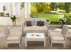 4251779127122 - Casaria® Polyrattan Patio Sweet Easy creme