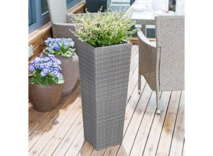 4251779127221 - Casaria® Blumenkasten Polyrattan 80x30x30cm 61x245x245cm 41x21x21cm 3er Set grau