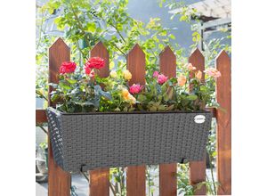 4251779127610 - Casaria® Blumenkasten - Balkonkasten Polyrattan 60 x 20 x 19cm 2er Set schwarz