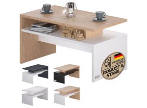 4251779129805 - CASARIA® Couchtisch mit Ablage Stauraum 92x51x48cm Kratzfest Holz 50kg Belastbarkeit Modern Groß Wohnzimmer Büro Sofa Couch Tisch Beistelltisch weiß