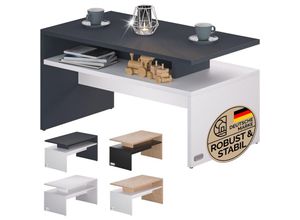 4251779129812 - CASARIA® Couchtisch mit Ablage Stauraum 92x51x48cm Kratzfest Holz 50kg Belastbarkeit Modern Groß Wohnzimmer Büro Sofa Couch Tisch Beistelltisch weiß