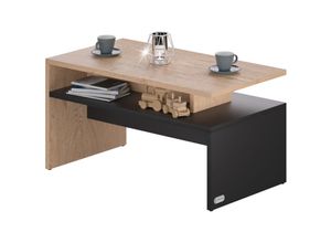 4251779129829 - Couchtisch mit Ablage Stauraum 92x51x48cm Kratzfest Holz 50kg Belastbarkeit Modern Groß Wohnzimmer Sofa Couch Tisch Beistelltisch holz grau - Casaria