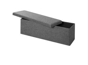 4251779132201 - Casaria® Sitzbank Dunkelgrau 115x38x38cm mit Stauraum faltbar