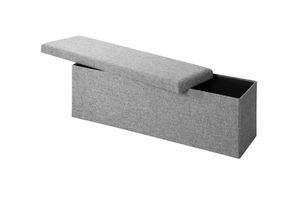 4251779132225 - Casaria® Sitzbank Grau 115x38x38cm mit Stauraum faltbar