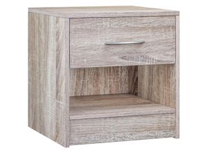 4251779133215 - CASARIA® Nachttisch mit Schublade Bett 41cm Komforthöhe Ablage Schlafzimmer Nachtschrank Nachtkästchen Nachtkommode Holz 41x39x28cm Eiche