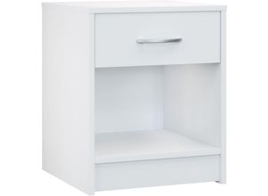 4251779133239 - Nachttisch mit Schublade 50cm Boxspringbett Komforthöhe Ablage Schlafzimmer Nachtschrank Nachtkästchen Nachtkommode Holz 50x40x35cm Weiß - Casaria