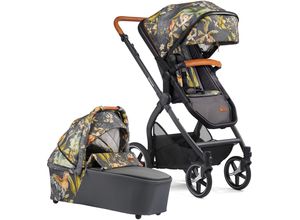 4251782620061 - Kombi-Kinderwagen GESSLEIN FX4 Soft+ mit Aufsatz Life schwarz cognac schiefergrau grau (schiefergrau) Baby Kinderwagen Kombikinderwagen mit Babywanne C3 und Babyschalenadapter