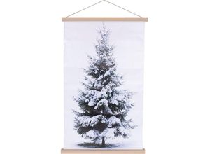 4251792107583 - LED-Bild MYFLAIR MÖBEL & ACCESSOIRES Wandbehang Tannenbaum mit LED-Beleuchtung Weihnachtsdeko Bilder Gr B H T 53 cm x 92 cm x 1 cm Hochformat 1 St grün (weiß grün natur) Dekofiguren LED-Leinwand zum Aufhängen Höhe ca 92 cm Batteriebetrieb