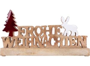 4251792109921 - Deko-Schriftzug HOME AFFAIRE Weihnachtsdeko Dekofiguren Gr B H T 30 cm x 16 cm x 6 cm Schriftzug braun Weitere Weihnachtsdeko Frohe Weihnachten aus Holz Höhe ca 16 cm