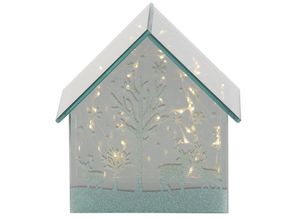 4251792143918 - Weihnachtshaus HOME AFFAIRE Galway Weihnachtsdeko Weihnachtsdörfer Gr B H T 14 cm x 145 cm x 9 cm silberfarben Weihnachtskrippen Weihnachtsdörfer LED-Haus aus Glas mit spiegelnder Oberfläche