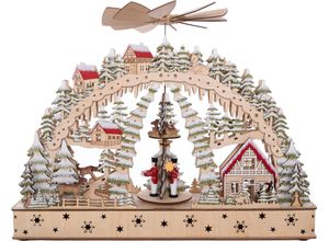 4251792157823 - LED Schwibbogen MYFLAIR MÖBEL & ACCESSOIRES Weihnachtsdeko Schwibbögen Gr B H T 50 cm x 38 cm x 11 cm beige (natur) Schwibbögen Weihnachtspyramiden aus Holz mit LED Beleuchtung Höhe ca 38 cm