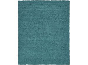 4251792187554 - Hochflor-Teppich MYFLAIR MÖBEL & ACCESSOIRES Shaggy Shag Teppiche Gr B L 244 cm x 305 cm 38 mm 1 St blau (türkis) Esszimmerteppiche