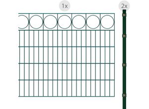 4251796111166 - ARVOTEC Doppelstabmattenzaun ESSENTIAL 100 zum Einbetonieren Ring mit Zierleiste Zaunelemente Zaunhöhe 100 cm Zaunlänge 2 - 60 m Gr H L 100 cm x 2 m H L 100 cm grün (dunkelgrün) Zaunelemente