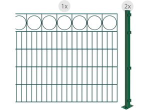 4251796111234 - ARVOTEC Doppelstabmattenzaun EASY 100 zum Aufschrauben Ring mit Zierleiste Zaunelemente Zaunhöhe 100 cm Zaunlänge 2 - 60 m Gr H L 100 cm x 2 m H L 100 cm grün (dunkelgrün) Zaunelemente