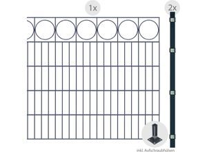 4251796111951 - ARVOTEC Doppelstabmattenzaun ESSENTIAL 100 zum Aufschrauben Ring mit Zierleiste Zaunelemente Zaunhöhe 100 cm Zaunlänge 2 - 60 m Gr H L 100 cm x 2 m H L 100 cm grau (anthrazit) Zaunelemente