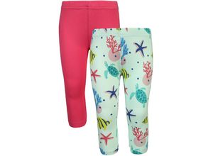 4251797400726 - tausendkind collection - Capri-Leggings FLORIDA 2er-Pack hellblau pink Gr104 110