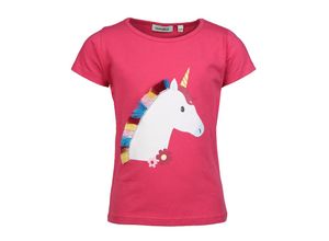 4251797408043 - tausendkind collection - T-Shirt BUNTES EINHORN in pink Gr92 98