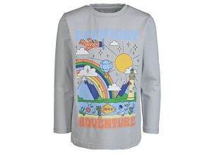 4251797408289 - tausendkind collection - Langarmshirt ADVENTURE in hellgrau Gr92 98