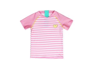 4251797408463 - tausendkind essentials - UV-Schutz-Schwimmshirt HERZ gestreift in pink weiß Gr110 116