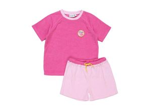 4251797409019 - tausendkind essentials - Frottee-T-Shirt ALOHA mit Shorts in pink Gr104 110