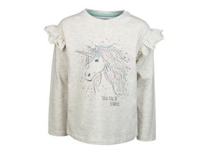 4251797411937 - tausendkind collection - Langarmshirt GLITZERNDES EINHORN in creme melange Gr140 146