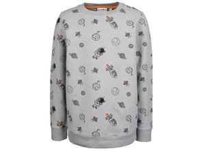 4251797416963 - tausendkind collection - Sweatshirt WELTALL gemustert in grau Gr98 104