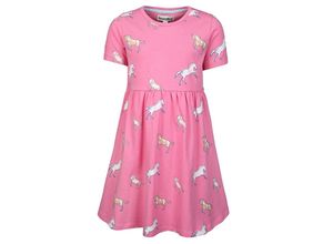 4251797419247 - tausendkind collection - Kurzarm-Kleid WILDPFERDE in pink Gr92 98