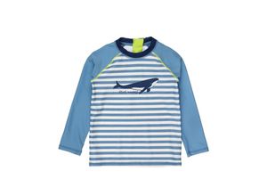 4251797419797 - tausendkind essentials - Langarm-Badeshirt BLAUWAL in blau Gr122 128