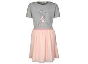 4251797421868 - tausendkind collection - Kurzarm-Kleid BALLERINA in rosa grau Gr152 158