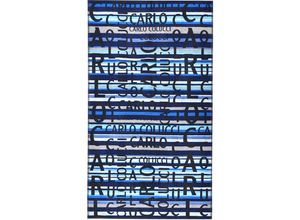 4251806410531 - Carlo Colucci Strandtuch Matteo in weicher Baumwolle in edler Jacquard-Qualität Blau und Hellblau