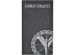 4251806410555 - Carlo Colucci Strandtuch Stefano aus weicher Baumwolle nachhaltig und fair Grau und Silber