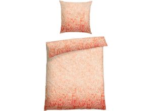 4251806425627 - Bettwäsche SCHIESSER Claire aus weicher Baumwolle mit Paisleymuster Gr B L 135 cm x 200 cm (1 St) B L 80 cm x 80 cm (1 St) Renforcé orange (apricot) Renforcé-Bettwäsche MADE IN GREEN by OEKO-TEX-zertifiziert