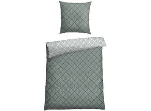 4251806426358 - Bettwäsche SCHIESSER Mabel aus weicher Baumwolle mit abstraktem Muster Gr B L 155 cm x 220 cm 1 St 1 St Renforcé B L 80 cm x 80 cm grün MADE IN GREEN by OEKO-TEX