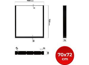 4251807409749 - Tischgestell - 2er Set aus Stahl Größenwahl Schwarz Grau oder Industrial - Tischbeine Tischkufen Metall Kufengestell Tischuntergestell