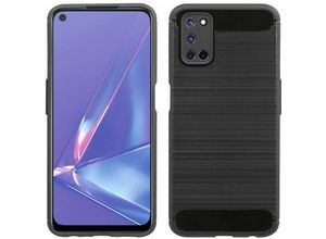 4251810800670 - cofi1453® Silikon Hülle Bumper Carbon kompatibel mit Oppo A72 Case TPU Soft Handyhülle Cover Schutzhülle Schwarz - Schwarz