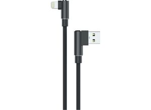 4251810803015 - 3 Meter 2A iOS Ladekabel 90 Grad Winkelstecker Datenkabel Datentransfer Kabel Ladegerät kompatibel mit iPhone 11 Pro Max Xr Xs in Schwarz - Sunix