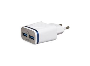 4251810803138 - 21A Schnell Ladegerät Netzteil Dual Port 2x usb Reiseladegerät + 12M Micro-USB Ladekabel Datenkabel Kabel weiß - Sunix