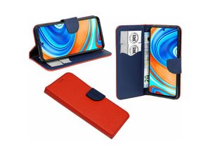 4251810805521 - cofi1453® Buch Tasche Fancy kompatibel mit XIAOMI REDMI NOTE 9 PRO Handy Hülle Etui Brieftasche Schutzhülle mit Standfunktion Kartenfach Rot