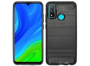 4251810805712 - cofi1453® Silikon Hülle Bumper Carbon kompatibel mit Huawei P Smart 2020 Case TPU Soft Handyhülle Cover Schutzhülle Schwarz - Schwarz