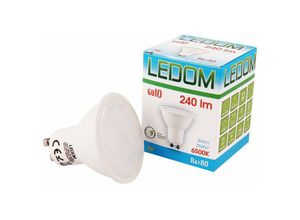 4251810806542 - Led Line - 10 Stück ) ledom GU10 3W smd led Leuchtmittel Neutralweiß 4000K 240 Lumen 220-240V Ø50 Spot Strahler Einbauleuchte Energiesparlampe