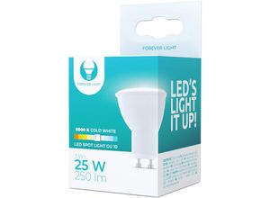 4251810807372 - Forever - 2 Stück] Light GU10 led Lampe Spot 3W (ersetzt 25) 6000K Kaltweiß led Leuchtmittel 250 Lumen